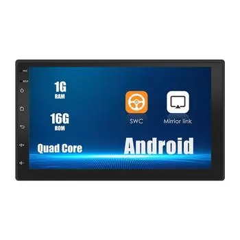 Универсальный автомобильный радиоприемник на базе Android, 7 дюймов, автомобильный стерео мультимедийный плеер с GPS-дисплеем, головное устройство 2Din 7 чёрный