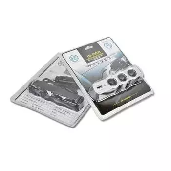 Универсальный автомобильный разветвитель прикуривателя 12/24 В One to three cigarette lighters