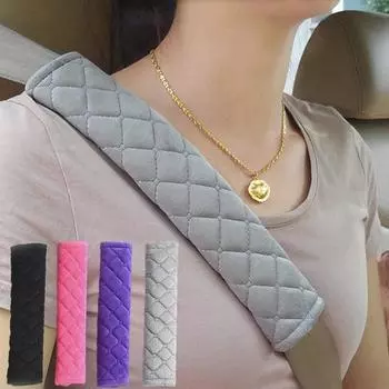 Универсальный автомобильный ремень безопасности, 2 шт., регулируемый мягкий плюшевый ремень для рюкзака для детей и взрослых, автомобильный ремень безопасности, подплечники, автоаксессуары чёрный