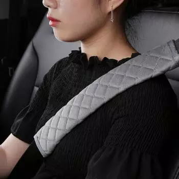 Универсальный автомобильный ремень безопасности, регулируемый плюшевый автомобильный ремень безопасности, наплечная накладка для детей и взрослых, аксессуары для салона автомобиля синий