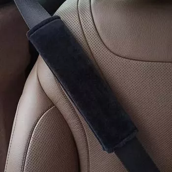 Универсальный автомобильный ремень безопасности, регулируемый плюшевый автомобильный ремень безопасности, наплечная накладка для детей и взрослых, аксессуары для салона автомобиля чёрный