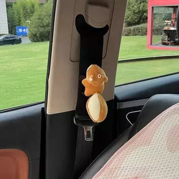 Универсальный автомобильный ремень безопасности, регулируемый плюшевый автомобильный ремень безопасности, наплечная накладка для детей и взрослых, аксессуары для салона автомобиля 1PC серый