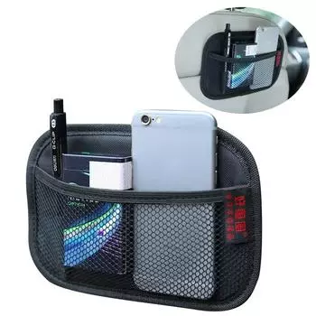 Универсальный автомобильный сетчатый карман-органайзер, сетчатая сумка для хранения, держатель для мобильного телефона, сетчатый карман, многофункциональные автомобильные аксессуары оранжевый