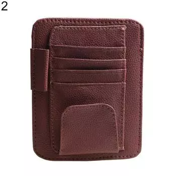 Универсальный автомобильный солнцезащитный козырек, держатель для ручек, зажим для очков, сумка для хранения из искусственной кожи чёрный