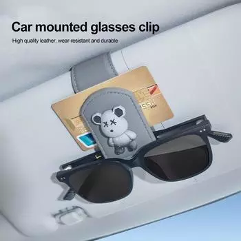 Универсальный автомобильный солнцезащитный козырек, зажим для очков, зажим для очков, магнитный держатель для солнцезащитных очков, вешалка, футляр для очков, аксессуары для салона автомобиля серый