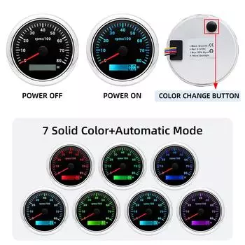 Универсальный бензиновый автомобильный тахометр 85 мм ЖК-дисплей 8000 об/мин для 2 4 6 8 10 12 цилиндровых двигателей автомобиля 12 В тахометр электрический 12 В