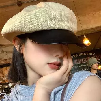Универсальный берет женский тонкий дышащий ретро британский большой обхват головы шляпа художника показывает лицо маленькая шляпа тренд M56-58cm
