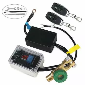 Универсальный беспроводной 2 шт. пульт дистанционного управления 12 В отключение аккумулятора автомобиля изолятор главные выключатели дисплей вольтметра