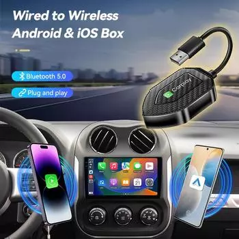 Универсальный беспроводной адаптер CarPlay 2 в 1, беспроводной проводной адаптер Android Auto для беспроводного подключения, адаптер Play Ai Box для iPhone
