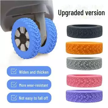 Универсальный бесшумный резиновый чехол на колеса для чемодана на колесиках Single bare wheel (Diameter 5-7.5cm) жёлтый