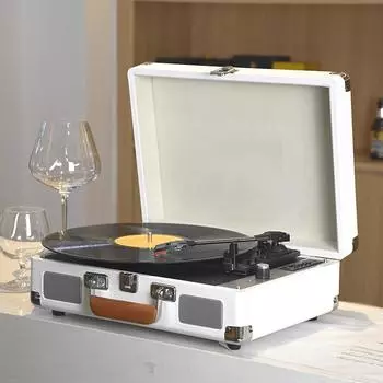 Универсальный Bluetooth-динамик, старинный стереофонический домашний фонограф, винтажный виниловый кожаный проигрыватель пластинок, новый 350x260x120 мм