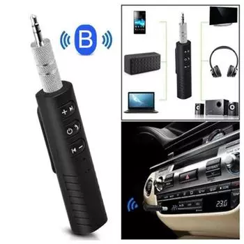 Универсальный Bluetooth-совместимый приемник Hands-Free с шумоподавлением и разъемом AUX 3,5 мм, перезаряжаемый мини-беспроводной аудиоприемник чёрный