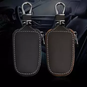 Универсальный брелок из искусственной кожи, автомобильный брелок на молнии, защитный чехол, сумка чёрный