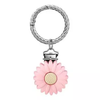 Универсальный брелок-подвеска в виде ромашки, клипса для шляпы, силиконовый дорожный аксессуар для крепления шляпы к сумке или чемодану розовый
