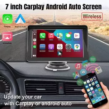 Универсальный CarPlay Android Авто Радио Мультимедийный Видеоплеер 7-дюймовый портативный сенсорный экран с USB AUX для камеры заднего вида 7 inch carplay+NO Camera чёрный