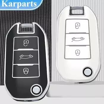 Универсальный чехол для автомобильного ключа из ТПУ, чехол-брелок для Peugeot 208 308 408 508 2008 3008 4008 5008 для Citroen C3 C4 CACTUS C6 C8, аксессуары белый