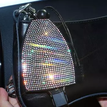 Универсальный чехол для автомобильного ключа с бриллиантами, автомобильные аксессуары для девочек, роскошные хрустальные брелки, чехол для ключей, сумка-кошелек для BMW, Lada Benz белый