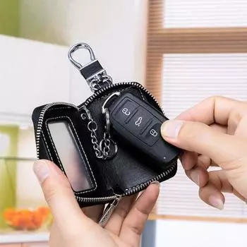 Универсальный чехол для брелока, сумка для хранения, устойчивая к царапинам, универсальный дизайн, застежка-молния, ручная работа, защитная сумка для ключей коричневый