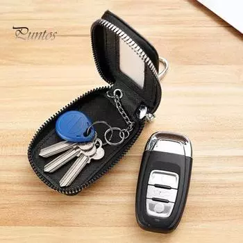 Универсальный чехол для брелока, сумка для хранения, устойчивая к царапинам, универсальный дизайн, застежка-молния, ручная работа, защитная сумка для ключей синий