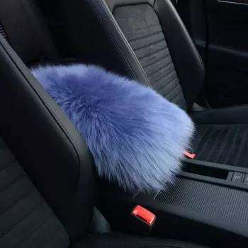 Универсальный чехол для центральной консоли из натурального меха и овчины, пушистый теплый шерстяной чехол для подлокотника высокого качества, автомобильные аксессуары