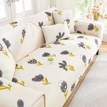 Универсальный чехол для дивана, чехол для подушки, чехол для гостиной, нескользящий чехол для дивана с цветочным принтом Ice Silk Full Flower 70X70cm 1pc