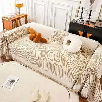 Универсальный чехол для дивана Four Seasons Chenille, чехол Ins Style, устойчивый к царапинам у кошек, двухсторонний, удобный, противоскользящий, подушка для дивана 180 * 130cm (stool)