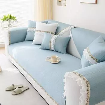 Универсальный чехол для дивана Ice Silk Peony, кружевные чехлы для диванов, противоскользящий защитный чехол для мебели в гостиной 70X70