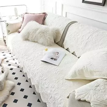 Универсальный чехол для дивана из хлопчатобумажной ткани, нескользящий, американская однотонная подушка для дивана 70x70cm