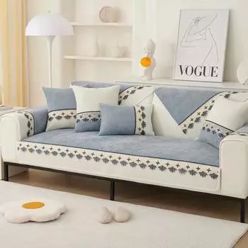 Универсальный чехол для дивана из кружева с шенилловым плетением, однотонный противоскользящий коврик для дивана для гостиной, нескользящая подушка для дивана в форме буквы L для дома 70x70