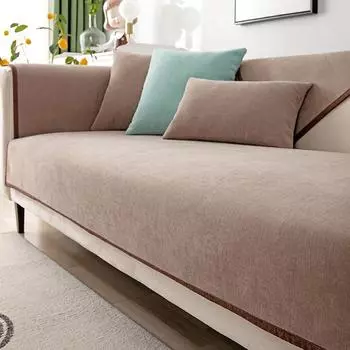 Универсальный чехол для дивана из синели Four Seasons, однотонный полосатый диванный коврик для гостиной, нескользящая L-образная подушка для дивана 30x50cm pillowcase синий