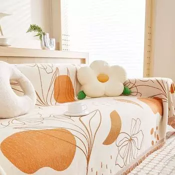 Универсальный чехол для дивана из синели Four Seasons, тканевое полотенце, полное покрытие, универсальный универсальный чехол для дивана, защита от кошачьих царапин, противоскользящая подушка для дивана 180*130cm