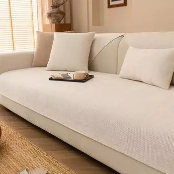 Универсальный чехол для дивана из синели Four Seasons, однотонный полосатый диванный коврик для гостиной, нескользящая L-образная подушка для дивана 70x90