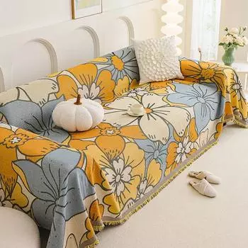 Универсальный чехол для дивана из смеси полиэстера и хлопка, прочное одеяло для дивана, мягкий чехол для кресла-футона, защитный чехол для мебели 180x180cm