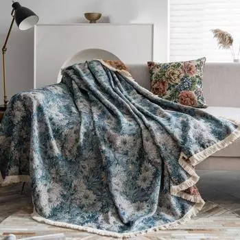 Универсальный чехол для дивана L-образный чехол для дивана с изысканным узором, мягкий износостойкий винтажный защитный чехол для мебели в деревенском доме, чехол для дивана D