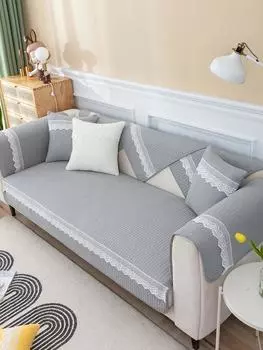 Универсальный чехол для дивана на четыре сезона, диван-полотенце для гостиной, однотонная утолщенная нескользящая подушка, хлопковый коврик для дивана, домашний декор 70x70cm 1pcs