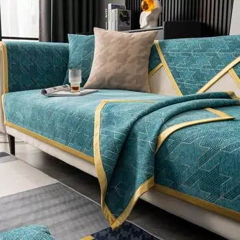 Универсальный чехол для дивана, ткань синель, однотонная жаккардовая подушка для дивана для гостиной, простая нескользящая подушка для дивана, подлокотник, спинка 45x45cm pillowcase серый