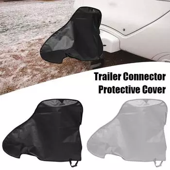 Универсальный чехол для прицепа, чехол для замка прицепа, водонепроницаемый пылезащитный чехол для прицепного устройства для автофургона, чехол для домкрата чёрный