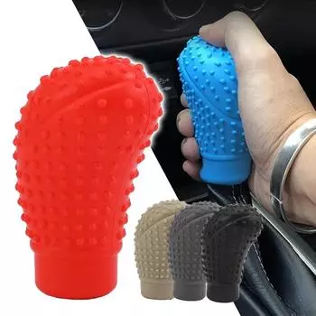 Универсальный чехол для рычага переключения передач автомобиля, нескользящий силиконовый чехол для ручки переключения передач, защитные чехлы, аксессуары для салона автомобиля красный