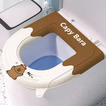 Универсальный чехол для сиденья унитаза из ЭВА с ручкой, коврик для унитаза, моющийся, подушка для сиденья унитаза, туалет puppy