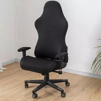 Универсальный чехол для стула Эластичная ткань Износостойкий Влагоотводящий Воздухопроницаемый Декоративный чехол для стула Чехол для сиденья кресла чёрный