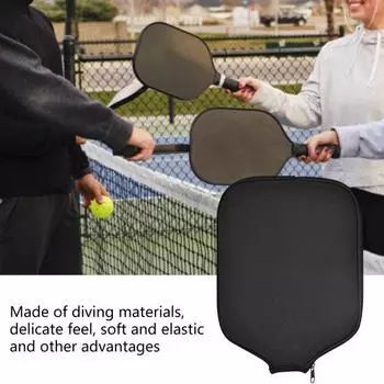 Универсальный чехол для весла Pickleball с застежкой-молнией, мягкая подкладка, водонепроницаемый износостойкий защитный чехол для ракетки Pickleball Paddle чёрный
