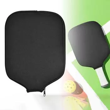 Универсальный чехол для весла Pickleball с застежкой-молнией, мягкая подкладка, водонепроницаемый износостойкий защитный чехол для ракетки Pickleball Paddle чёрный