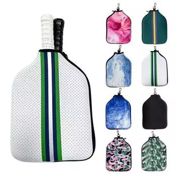 Универсальный чехол для весла Pickleball с карманом на молнии, водонепроницаемый износостойкий защитный чехол для ракетки Pickleball Paddle темно-зеленого