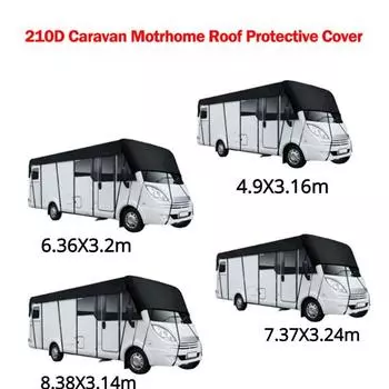 Универсальный чехол на крышу автофургона 210D, портативный брезент, прочный, устойчивый к дорожным условиям на открытом воздухе, 5*3/6.5*3/7.5*3/8.5*3