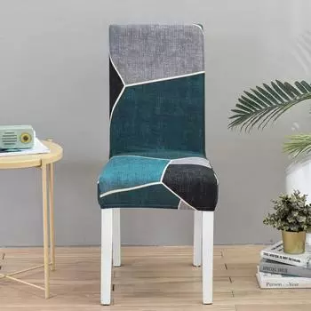 Универсальный чехол на обеденный стул, эластичные чехлы с геометрическим рисунком, чехол на стул, эластичный чехол на сиденье для свадьбы, отеля, банкета, гостиной Universal Size небесно-голубой