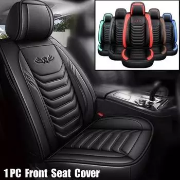Универсальный чехол на переднее сиденье автомобиля из искусственной кожи, прочный и дышащий коврик для подушки, водостойкая защитная подушка, чехол на сиденье автомобиля, 1 шт. чёрный