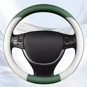 Универсальный чехол на руль автомобиля из искусственной кожи, нескользящие дышащие чехлы на руль для 38 см рулевого колеса, автомобильные аксессуары чёрный