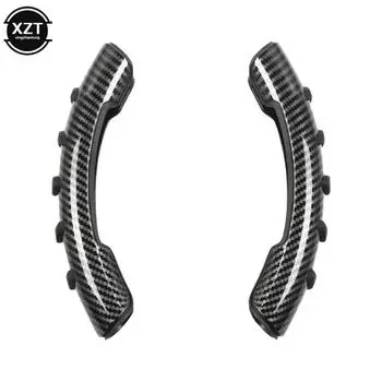 Универсальный чехол на руль автомобиля из 2 половин 38 см из углеродного волокна, силиконовый чехол на руль, противоскользящие автомобильные аксессуары