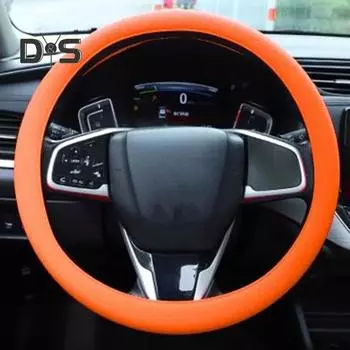 Универсальный чехол на руль автомобиля, противоскользящий, кожаный, мягкий, силиконовый, чехол на руль автомобиля, защита от солнечных лучей, царапин, защитный чехол для небесно-голубой