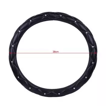 Универсальный чехол на руль автомобиля с кристаллическим бриллиантом черного цвета, модный и спортивный руль чёрный